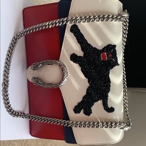 GUCCI Calfskin Panther Medium Dionysus Bag